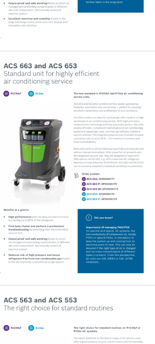 ACS 653 Bosch Air Conditioning Machine